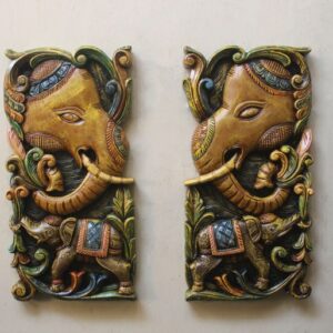 Elephant Wall Decor Panel Pair- Wall Hanging Sculpture