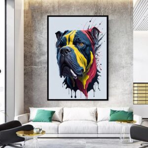 Colorful dog canvas wall art